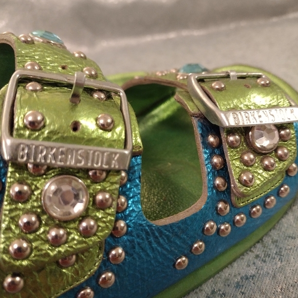 Birkenstock leather bejeweled Heidi Klum sandals RARE Vintage EU 41 US 10 - 10.5 - Picture 7 of 8